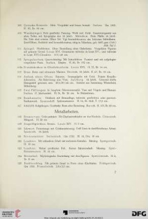 Metallarbeiten (Nr. 118-142)