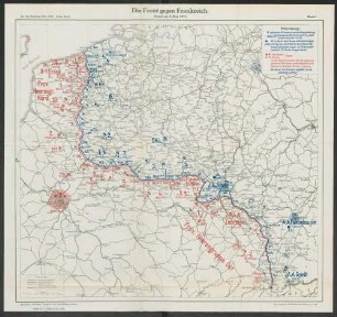 Karte 1. Die Front gegen Frankreich.