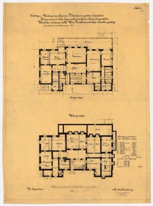 Villa Dr. Richard Schöne, Berlin-Grunewald: Grundriss UG und EG, 1:100