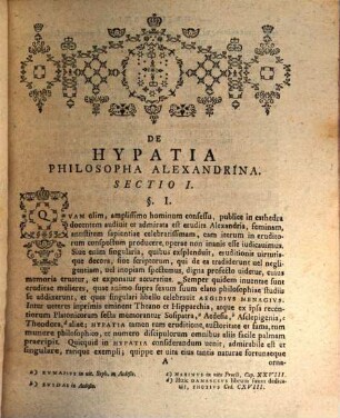 Diss. acad. I. de Hypatia, philosopha Alexandrina