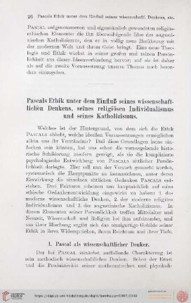 1. Pascal als wissenschaftlicher Denker