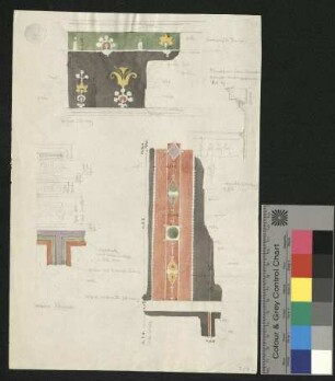 Wanddekoration: Friese mit verschiedenen Ornamenten