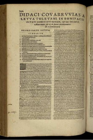 Didaci Covarrvvias a Leyva Toletani, in Bonifacii octavi constitvtionem, qvae incipit, Alma mater. ...
