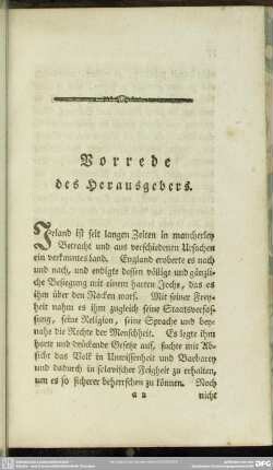 Vorrede des Herausgebers