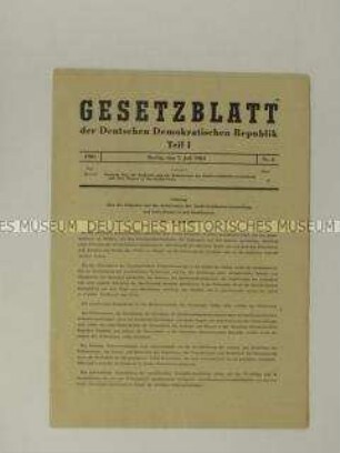 Gesetzblatt der DDR mit der Verordnung über die Aufgaben und Arbeitsweise der Stadtverordnetenversammlungen