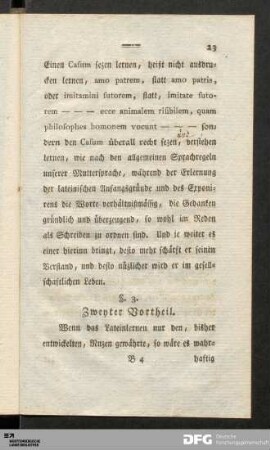 §.3. Zweyter Vortheil.