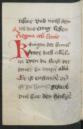 Hymnus 'Regina coeli laetare', dt. Prosaübersetzung