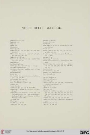 Indice delle materie