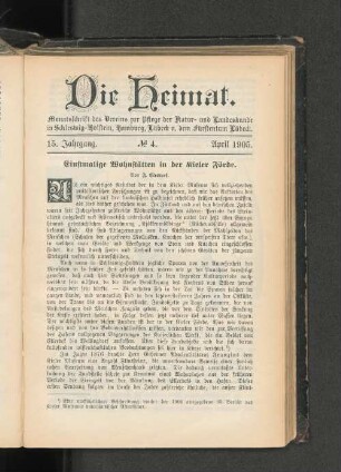 15. Jahrgang. No. 4. April 1905.