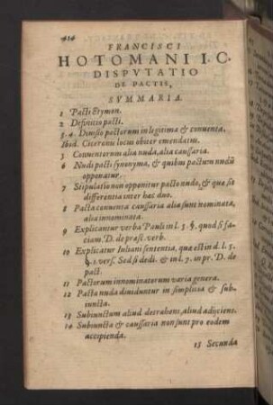 Francisci Hotomani I.C. Disputatio de Pactis.