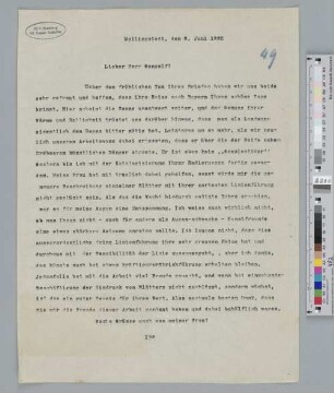 Brief an Paul Gangolf