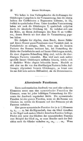 Alternirende Functionen.