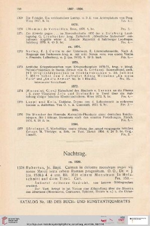 Nachtrag (Nr. 1378-1399)