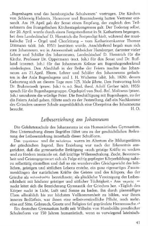 Leibeserziehung am Johanneum