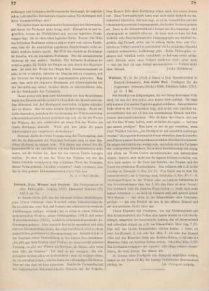 77-78 [Rezension] Driesch, Hans, Wissen und Denken