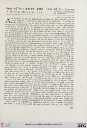 11.1919: Impressionismus und Expressionismus, 3, die neue Stellung zur Natur