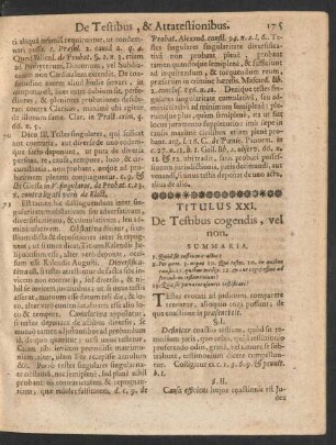 Titulus XXI. De Testibus cogendis, vel non