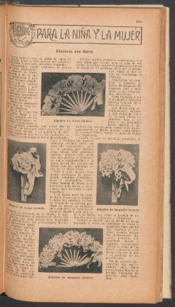 Abanicos con flores : Para la niña y la mujer