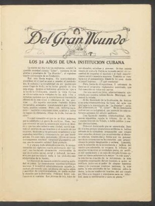 Del gran mundo : Los 24 años de una institución cubana