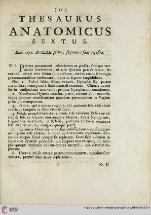 Thesaurus anatomicus sextus