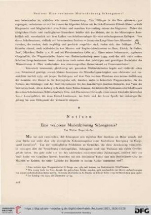 1: Eine verlorene Marienkrönung Schongauers?