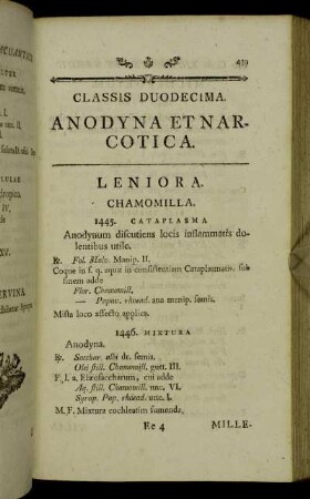 Classis duodecima. Anodyna et Narcotica.