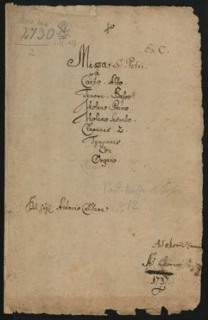 Messen. Auszüge; V (5), orch, org; C-Dur