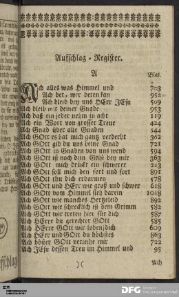 Aufschlag-Register.