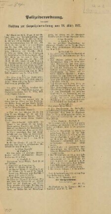 Polizeiverordnung, betreffend Nachtrag zur Baupolizeiverordnung vom 26. März 1912. [24. November 1917]