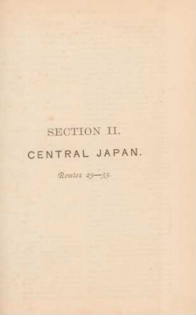Section II. Central Japan. Routes 25-33