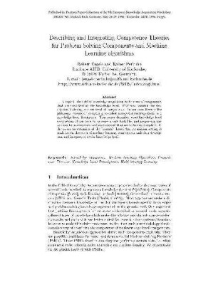 Describing and Integrating Competence Theories for Problem-Solving Components and Machine Learning algorithms