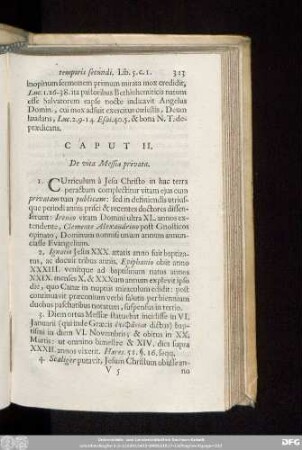 Caput II. De vita Messiae privata.