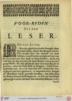 Voor-Reden tot den Leser