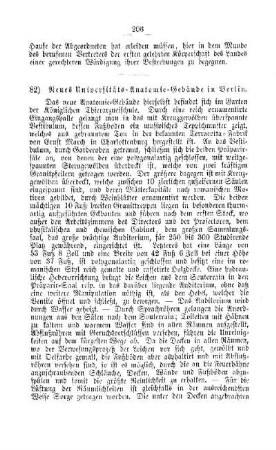 Neues Universitäts-Anatomie-Gebäude in Berlin : [II. Akademien und Universitäten]