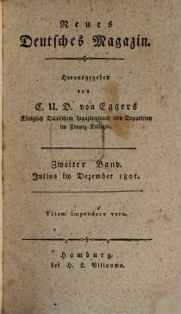 Neues deutsches Magazin. 2, 2. 1801