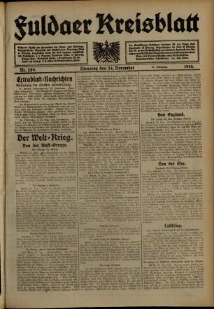 Ausgabe vom Dienstag, den 24. November 1914.