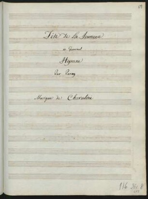 Hymne pour la fête de la jeunesse; V (X), 2 cl, fag, 2 cor; C-Dur