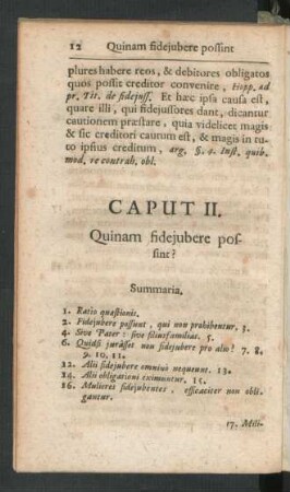 Caput II. Quinam fideiubere possint?