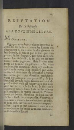 Refutation de la Réponfe a la Douziéme Lettre.