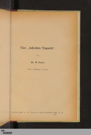 Über "Indischen Traganth".