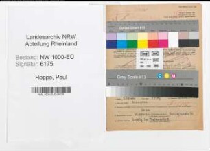 Entnazifizierung Paul Hoppe, geb. 22.12.1902 (Baecker)