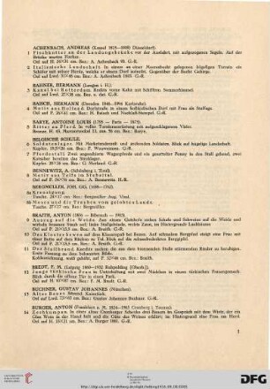 Ölgemälde und Aquarelle des 19. und 20. Jahrhunderts (Nr. 1-214)