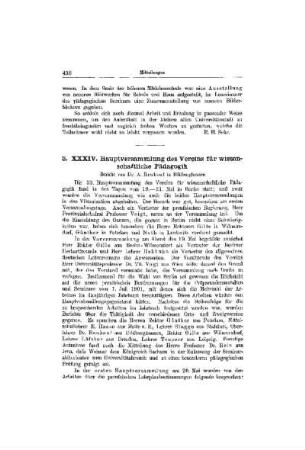 XXXIV. Hauptversammlung des Vereins für wissenschaftliche Pädagogik