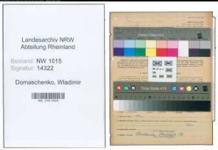 Entnazifizierung Wladimir Domaschenko , geb. 01.10.1903 ()