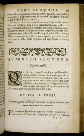 Quaestio Secunda, De primo mobili.