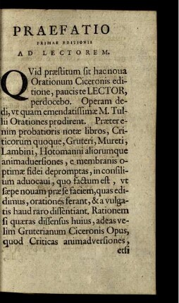 Praefatio Primae Editionis Ad Lectorum.