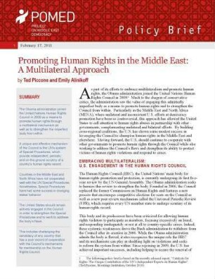 Promoting human rights in the Middle East : a multilateral approach