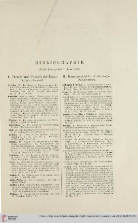 Bibliographie (Ende Februar bis 1 Juni 1880)