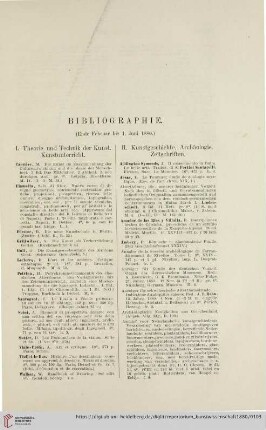 Bibliographie (Ende Februar bis 1 Juni 1880)