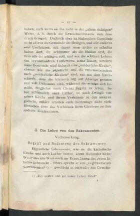 II. Die Lehre von den Sakramenten